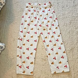 FARM Rio Floral Wide Leg Pants - White, Red, Yellow